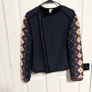 ANTHROPOLOGIE BLANK LONDON embroidered embellished full zip
Jacket size M